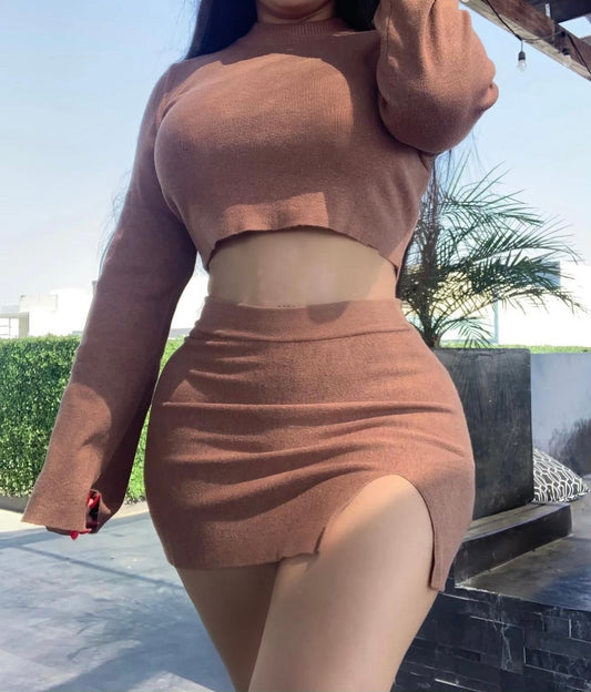 Lana Skirt Set - Brown